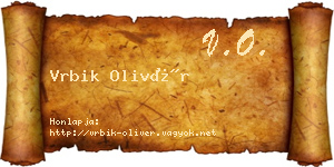 Vrbik Olivér névjegykártya